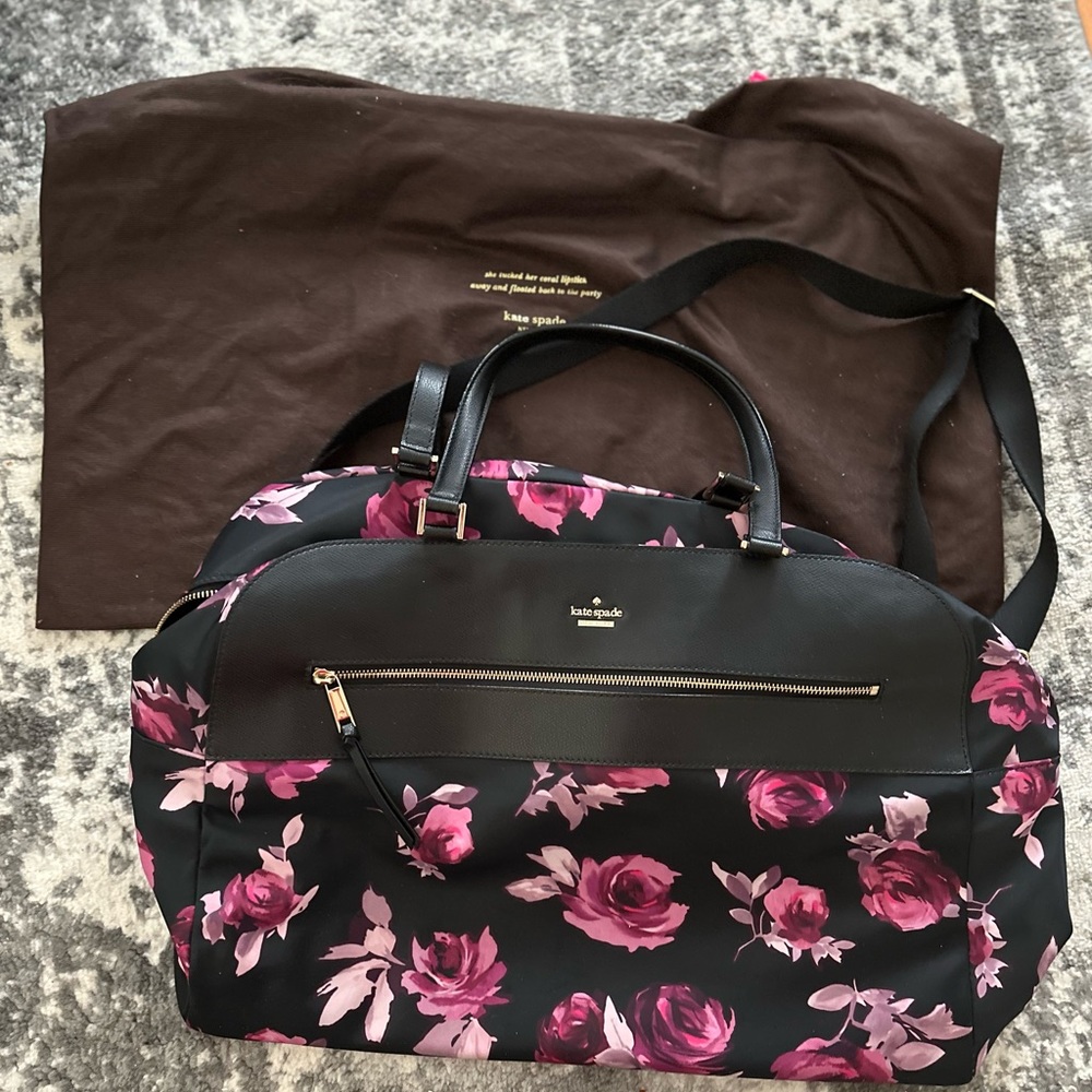 Kate Spade pink/purple flower weekender